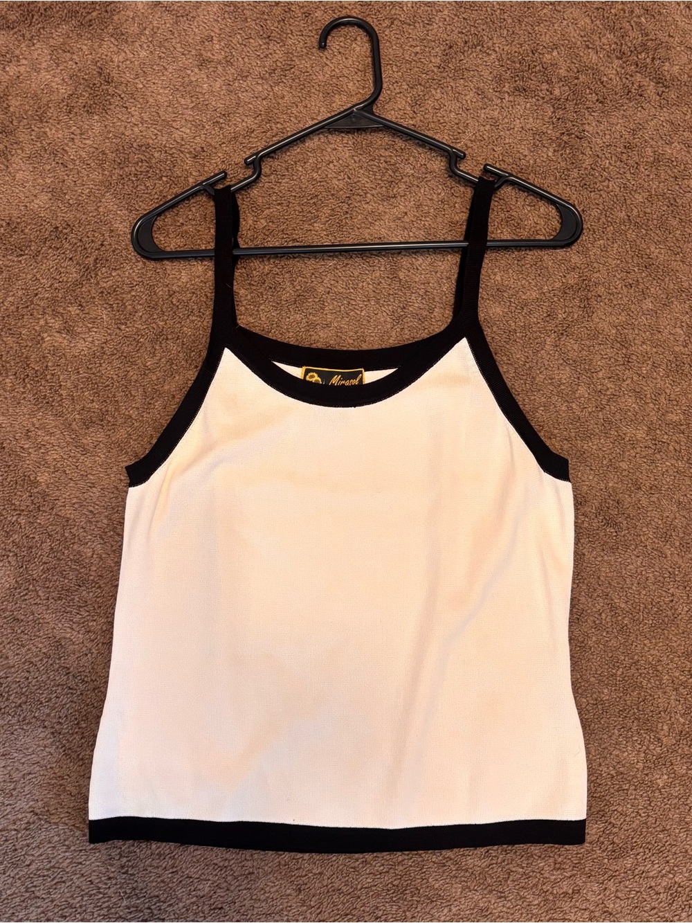 Mirasol Tan Tank Top with Black Trim